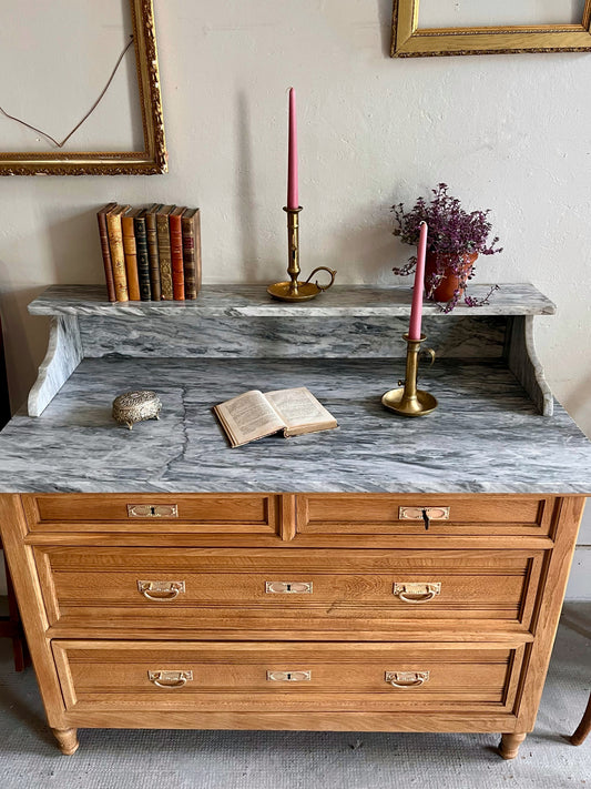 Commode plateau en marbre gris Meubles Patine