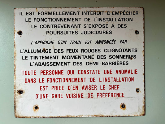 Plaque émaillée ancienne sncf