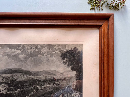 Gravure sous carde « vue générale de Guebwiller » Patine