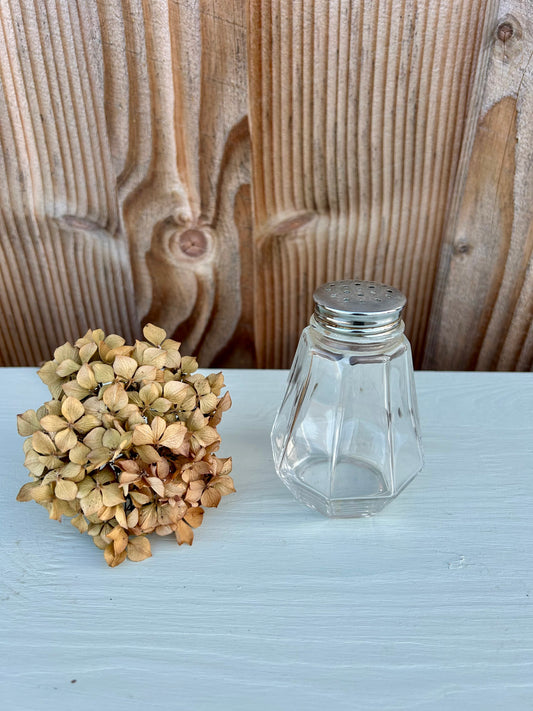 Sucrier en verre et métal