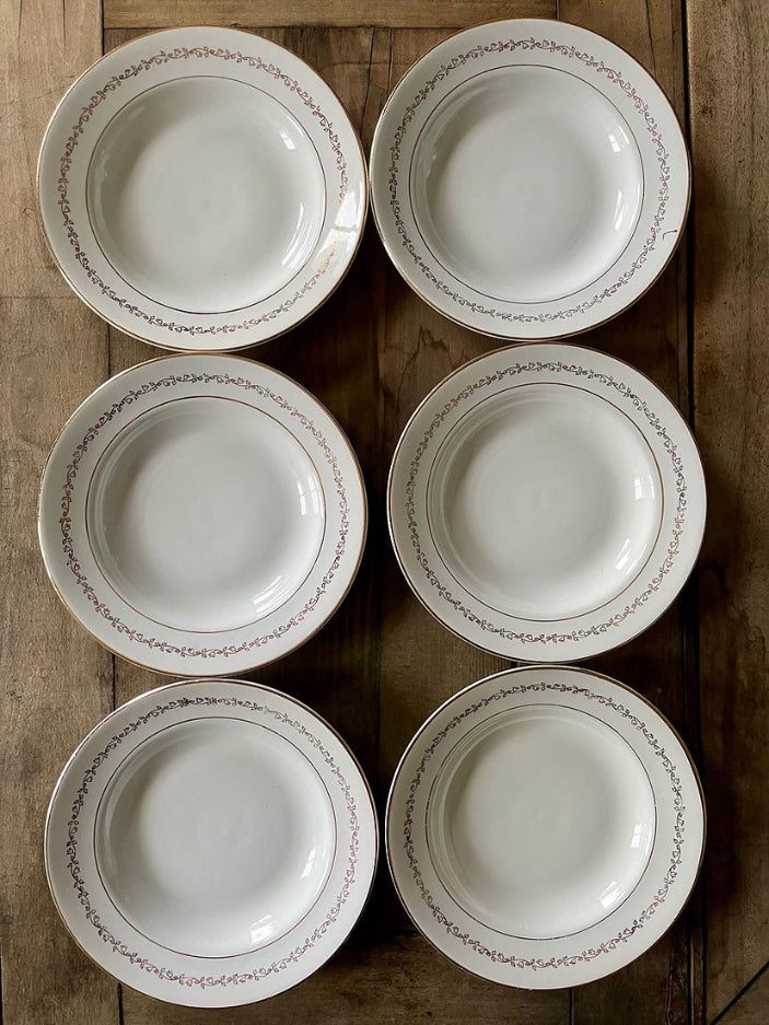 Assiettes semi-creuses en porcelaine - lot de 6