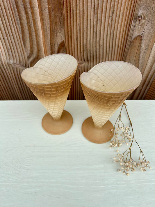 Coupes à glace cornet - lot de 2