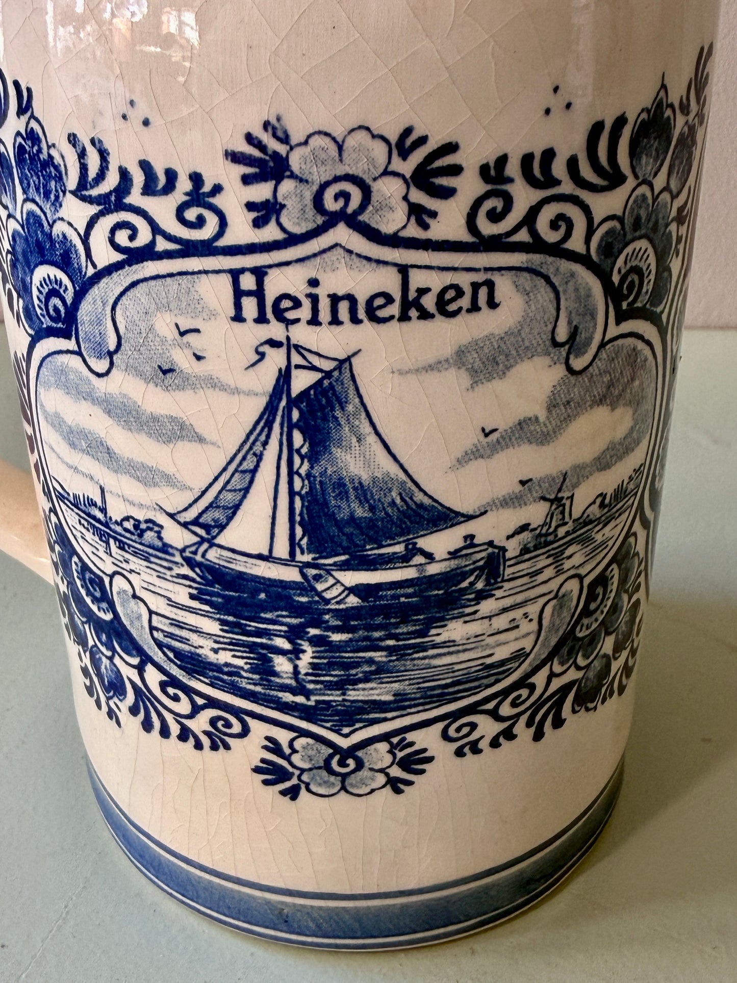 Chope de bière Heineken paysages de Delft