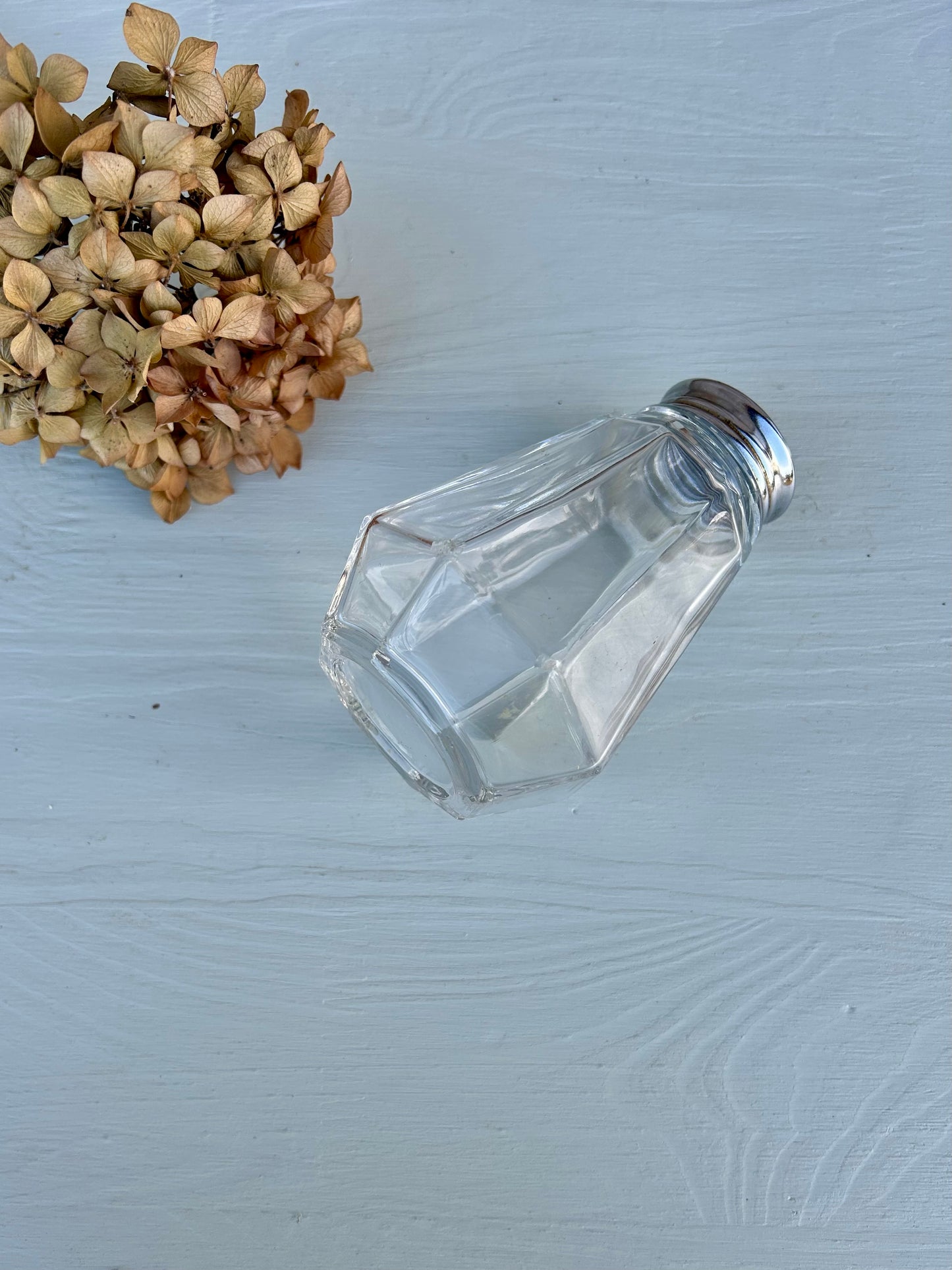 Sucrier en verre et métal