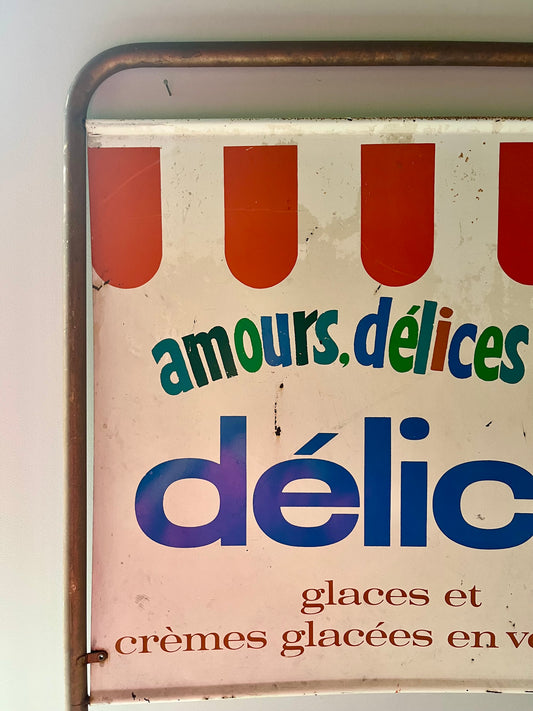 Plaque publicitaire glaces « Délico »