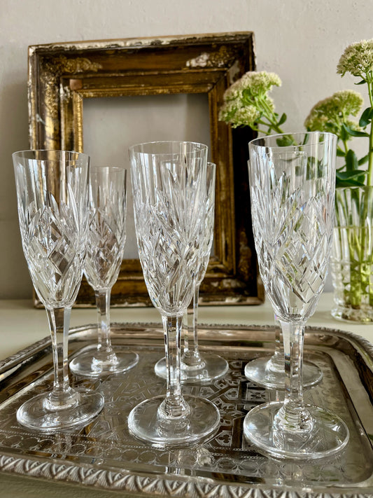 Flûtes à champagne Saint-Louis Chantilly- lot de 6 Vaisselle Patine