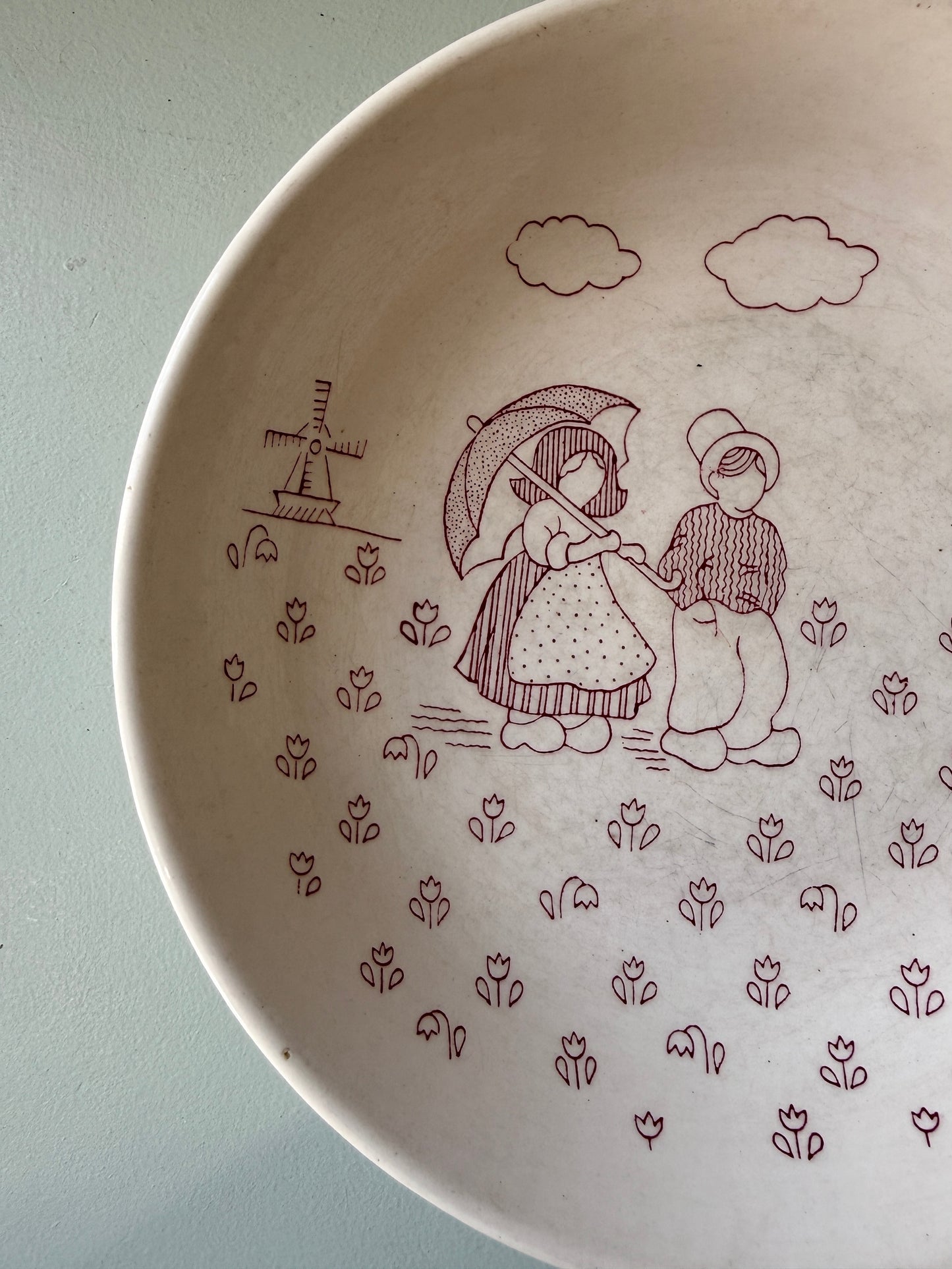 Assiette creuse paysage graphique