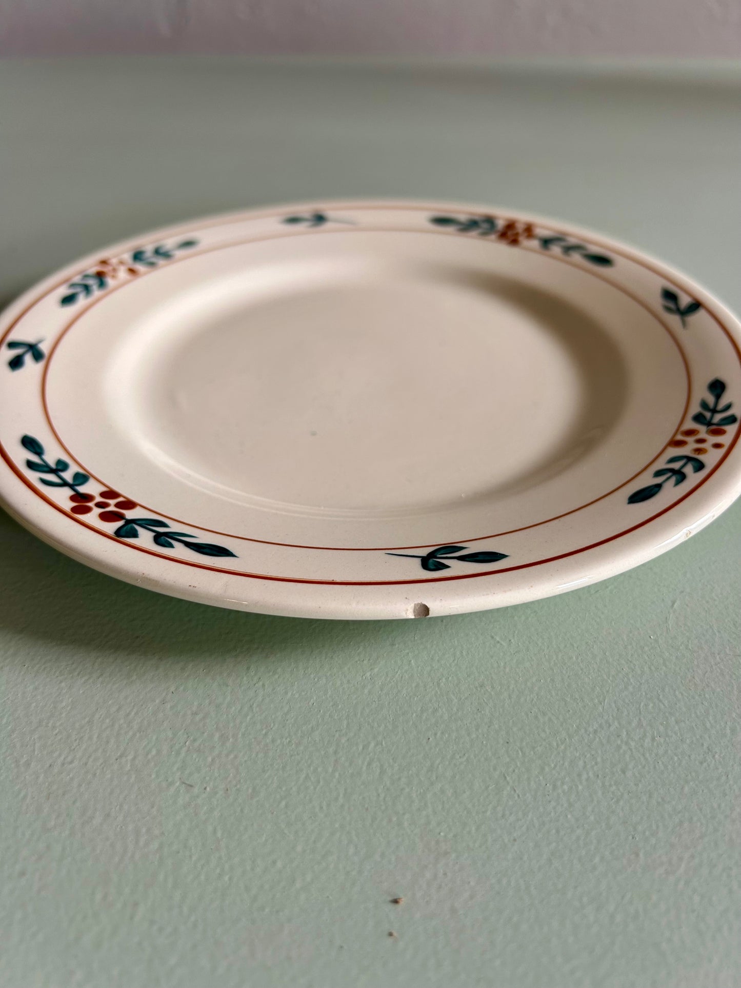 Assiettes à dessert Fécamp - Charbonnier Salins - lot de 9 Patine