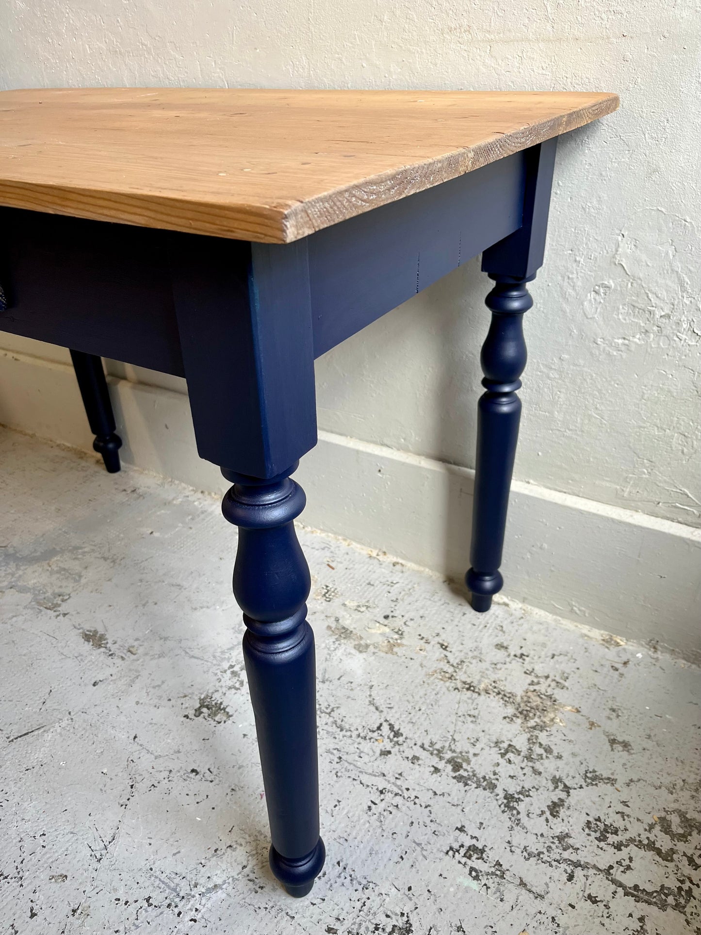 Bureau/table bleu nuit et bois