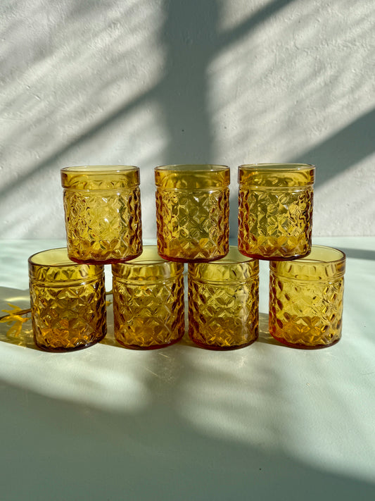 Verres ambrés Pernod vintage - lot de 8