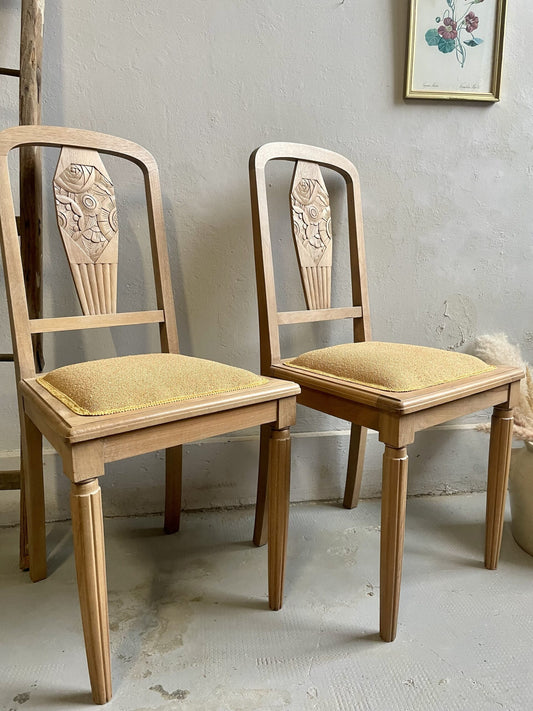 Paire de chaises Art Déco restaurées