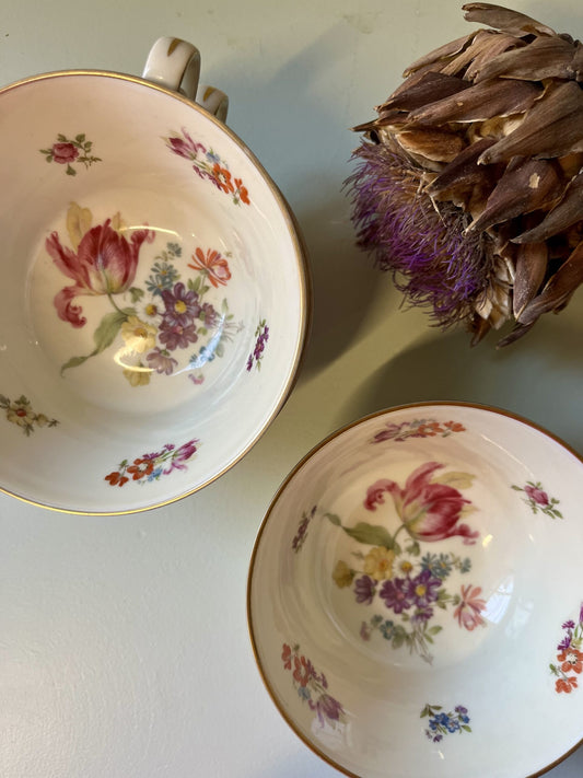 Tasses en porcelaine de l’Ancienne Fabrique Royale de Limoges - lot de 3