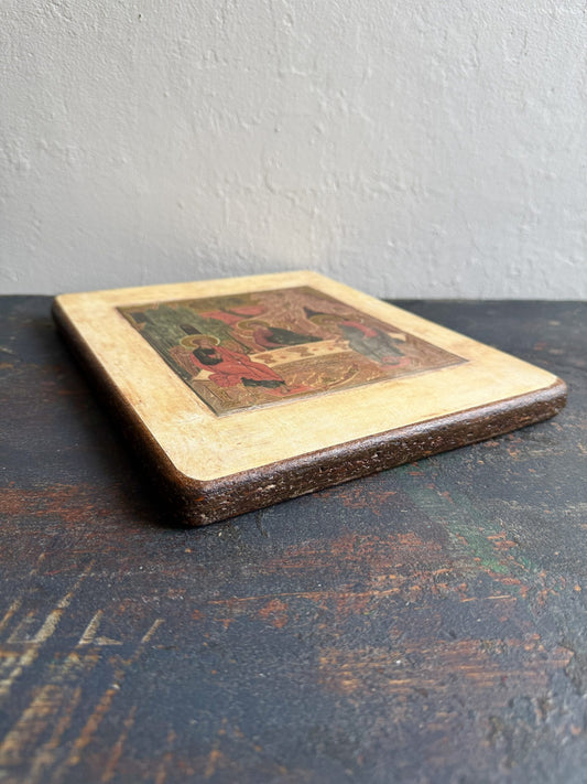 Petit tableau religieux en bois