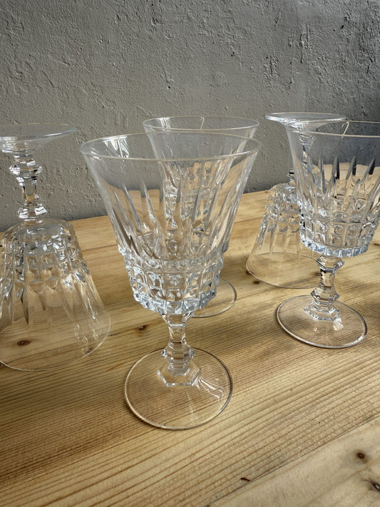 Lot de 5 verres modèle Tuileries de Cristal d’Arques