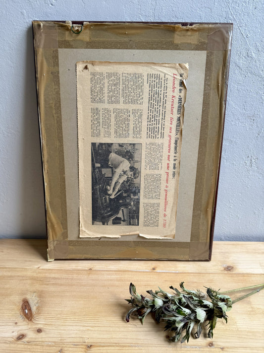 Gravure alsacienne sous cadre