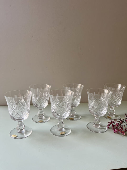 Verres à vin en cristal ciselé - lot de 6