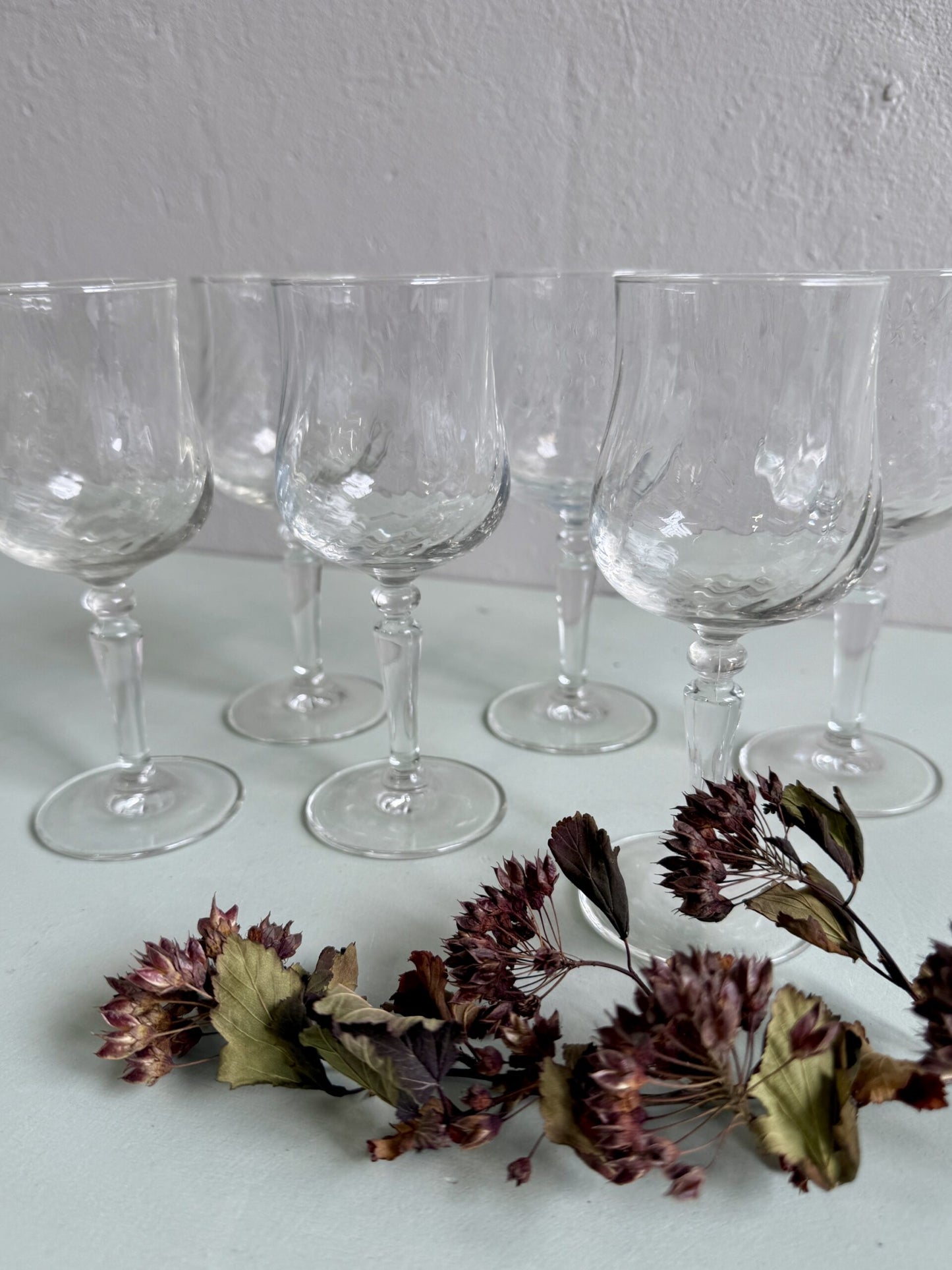 Lot de 6 verres à pied vintage Luminarc