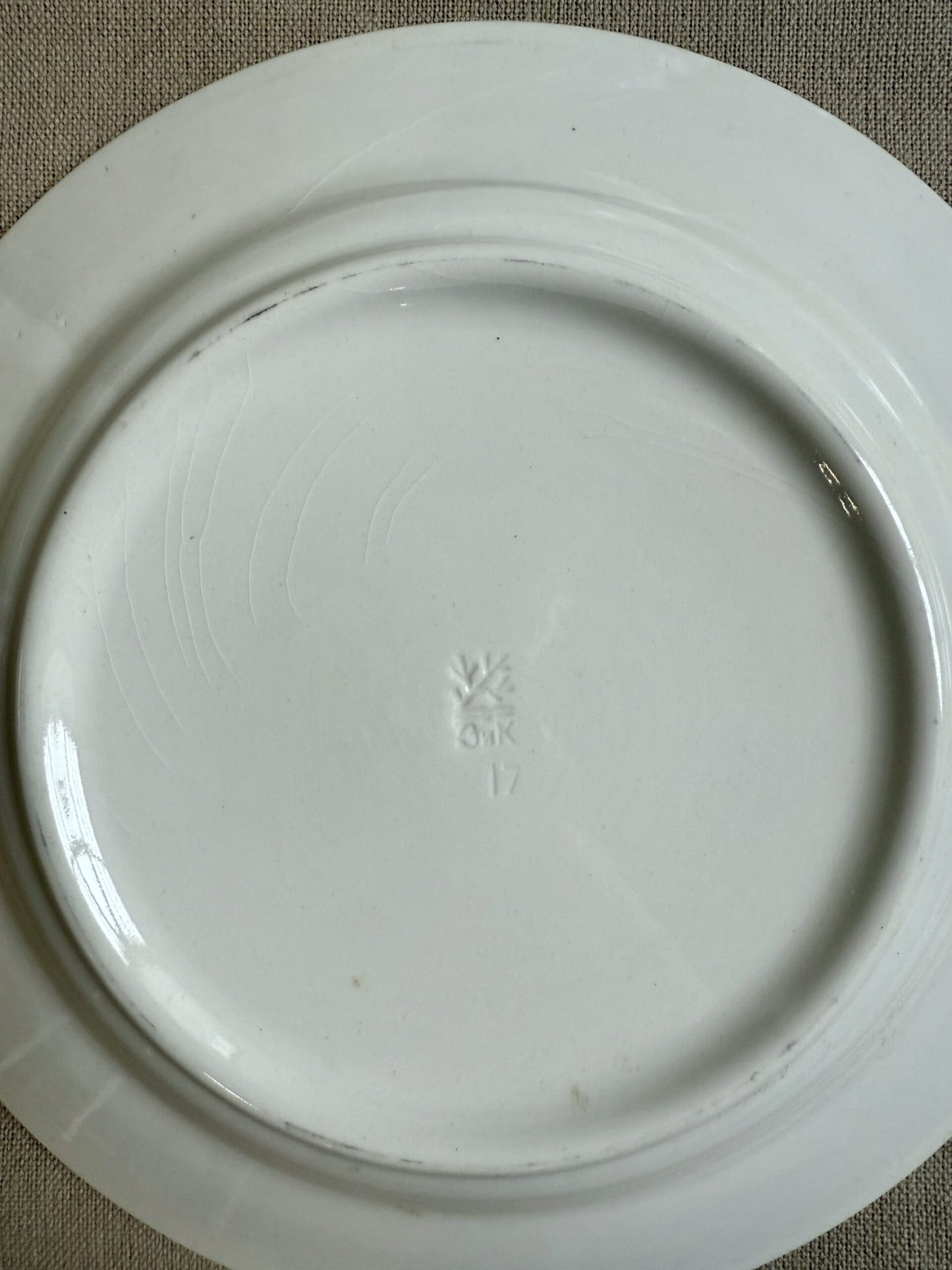 Assiettes plates faïence bleu et blanc 24 cm – lot de 6