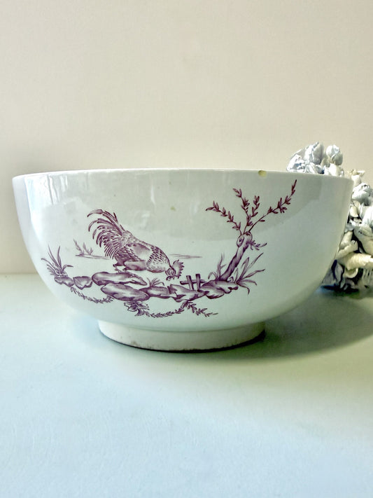 Saladier ancien anglais – décor bordeaux champêtre