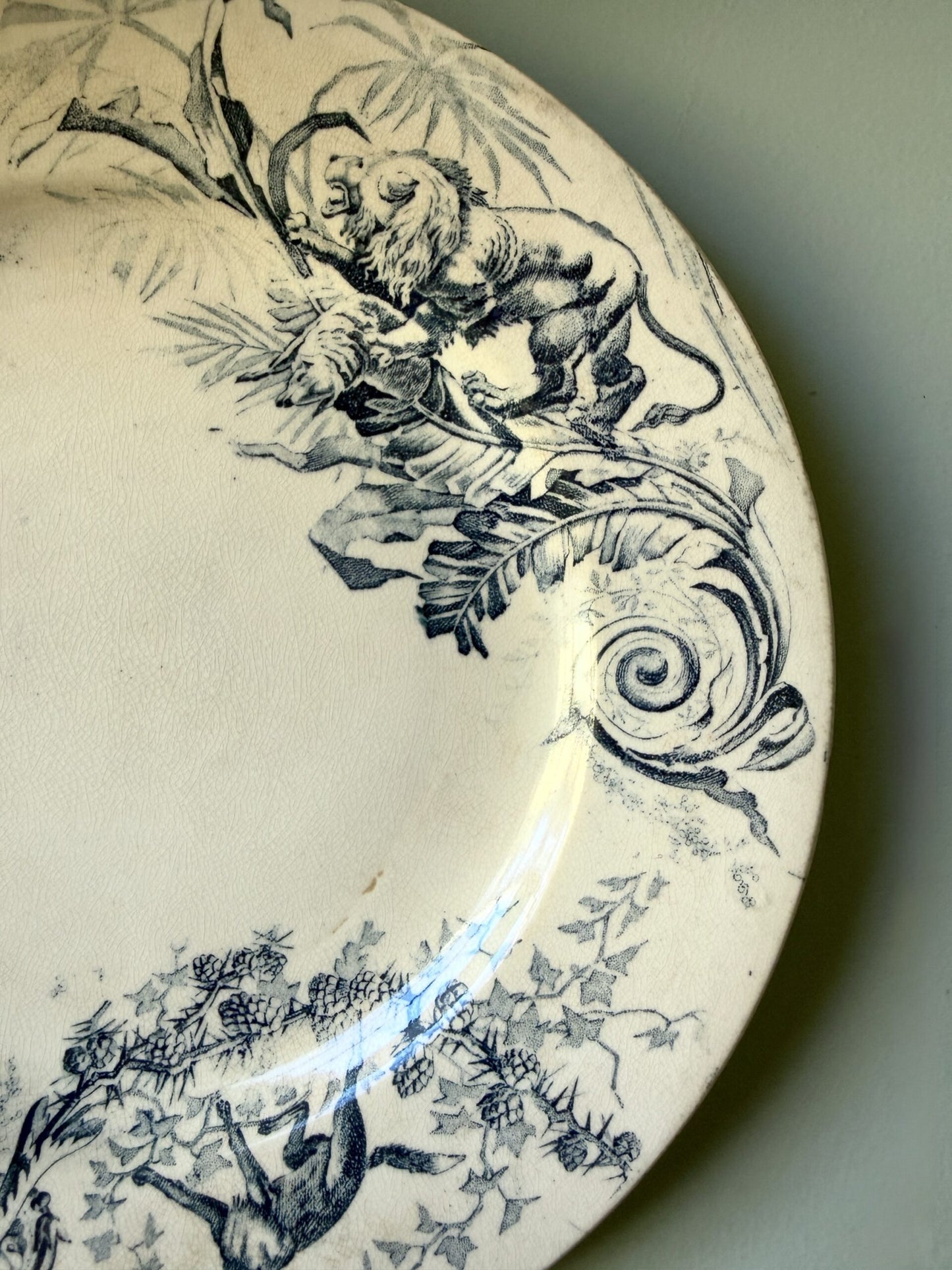 Assiette à dessert bleue terre de fer