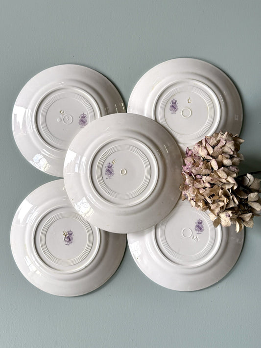 Assiettes modèle Betty de Lunéville en demi-porcelaine - lot de 5