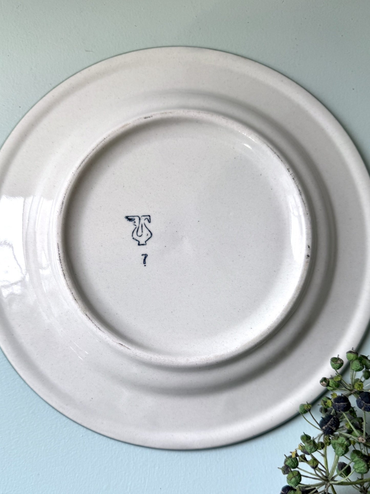 Assiettes à dessert beige Digoin Sarreguemines - lot de 4