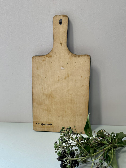 Planche en bois décor floral peint à la main