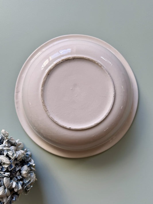 Saladier en faïence décor bleu foncé