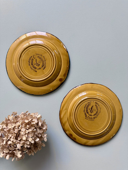 Assiettes chantournées à dessert de Haute-Provence - lot de 2