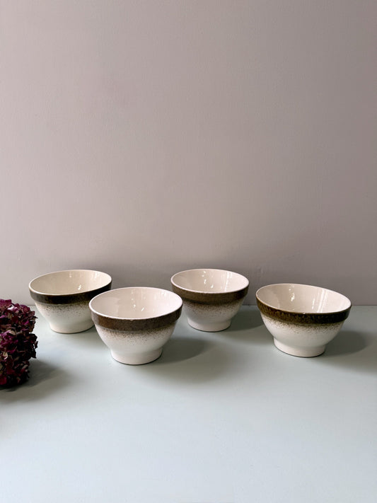 Bol émaillé marron et beige - lot de 4