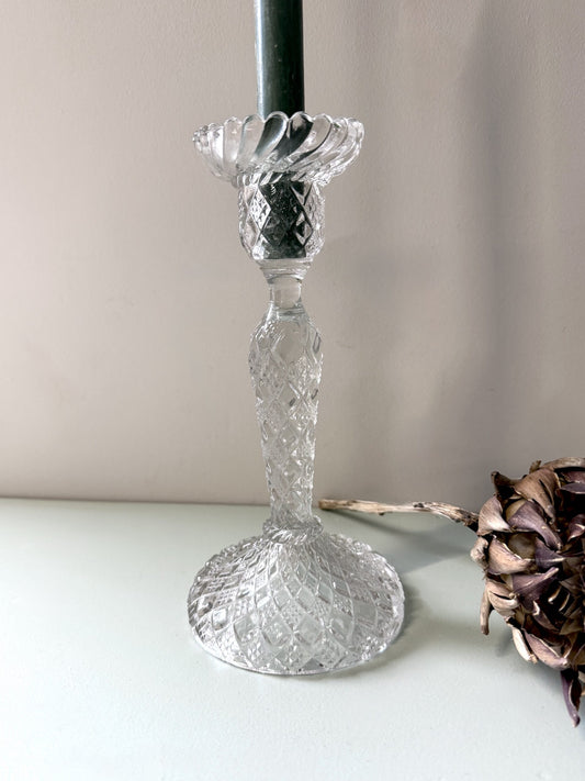 Bougeoir en verre ciselé 2
