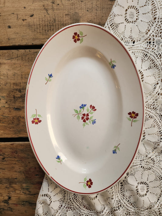 Plat en céramique Moulin des Loups à fleurs