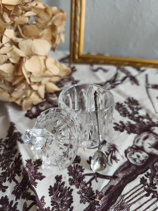 Pot à moutarde en cristal Patine