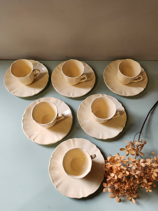 Tasse à café Sarreguemines avec coupelles lot de 6