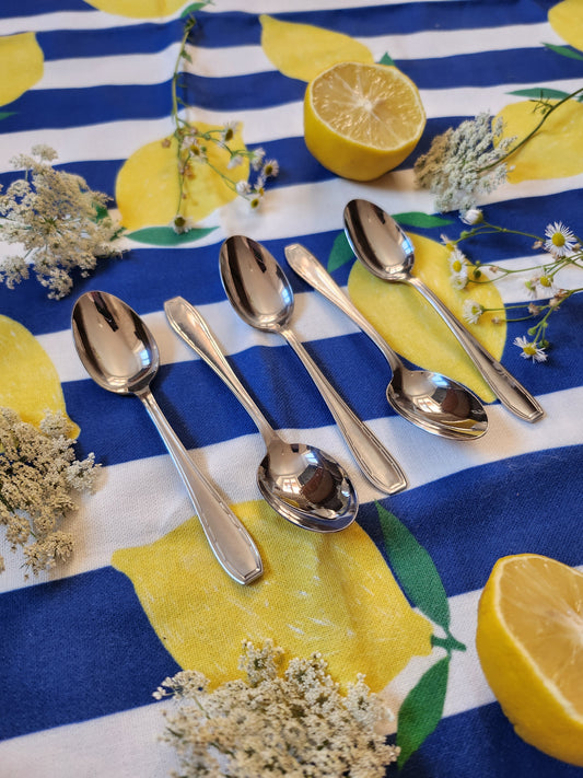 Cuillère à dessert en métal argenté lot de 5 Patine