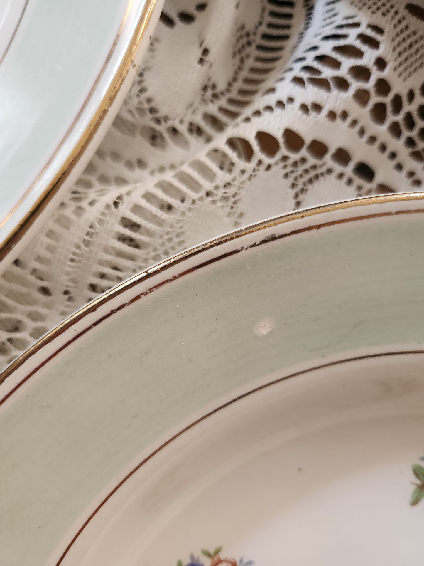 Assiettes semi-creuses Sarreguemines à fleurs lot de 8