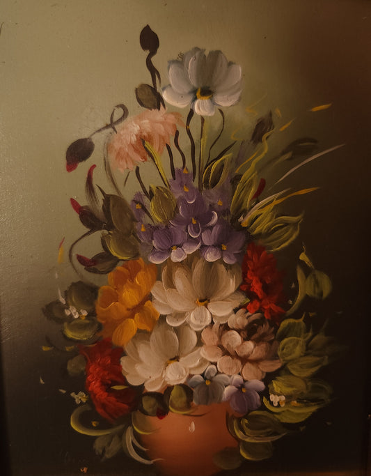 Cadre doré avec peinture à l'huile Patine