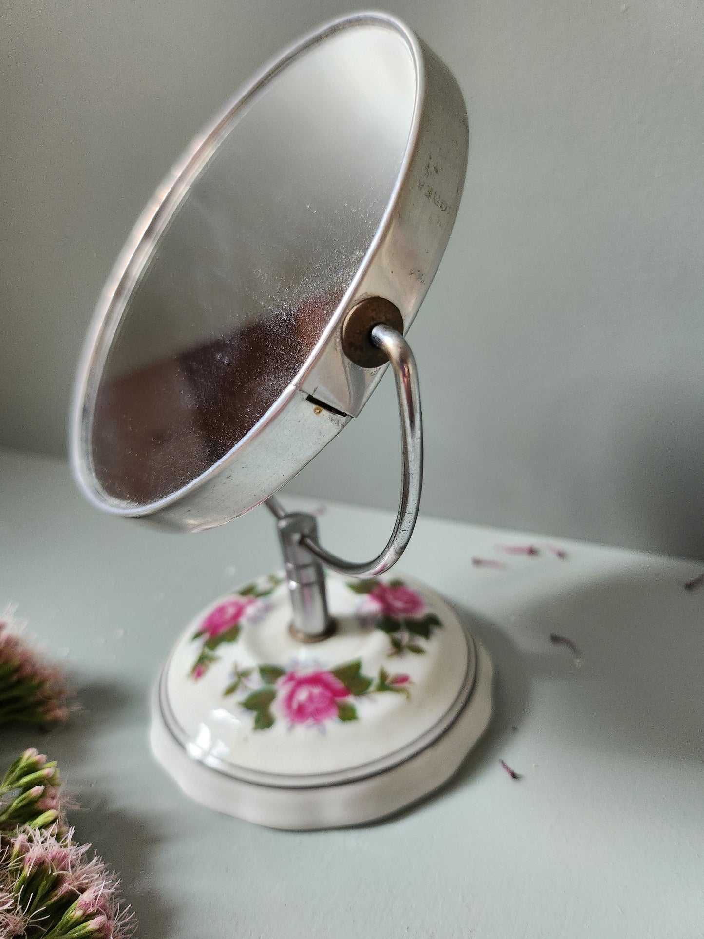 Petit miroir en porcelaine Patine