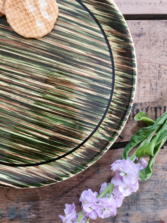 Plat à tarte en céramique années 60 Patine