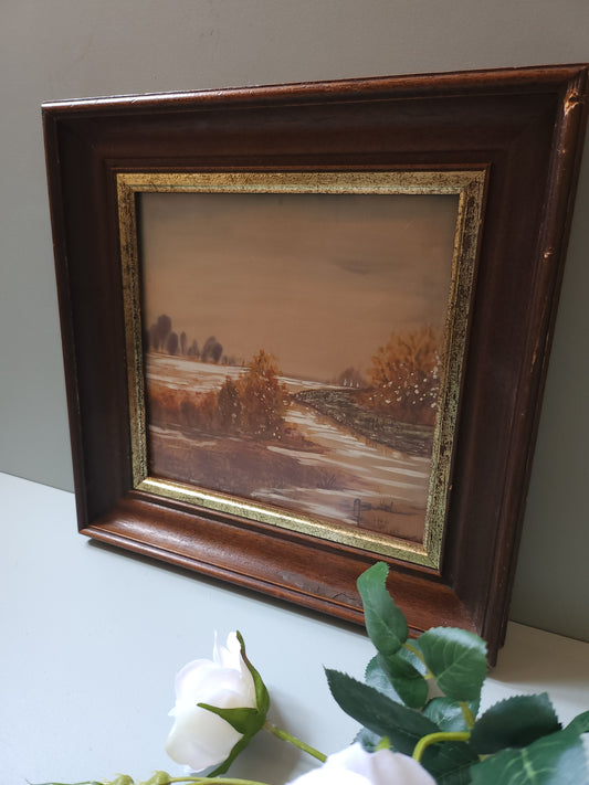 Cadre carré en bois avec peinture Patine