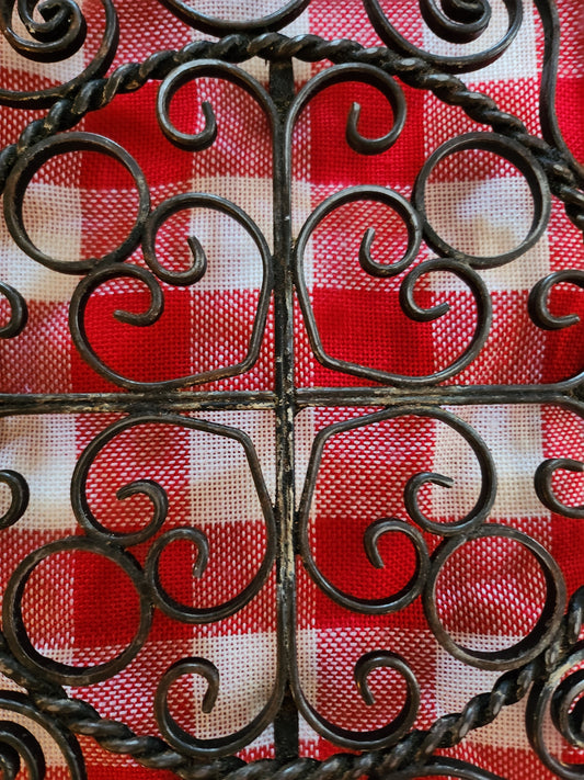 Dessous-de-plat en métal Patine