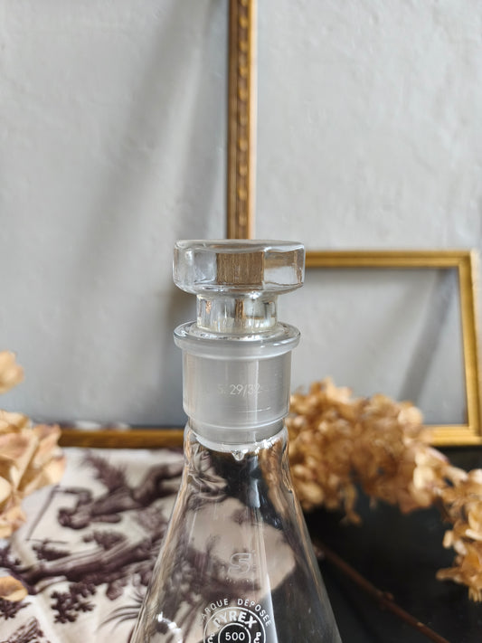 Bouteille en verre pyrex Patine