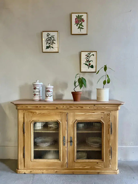 buffet portes vitrées plateau rose buffet campagne rénovation meuble Alsace