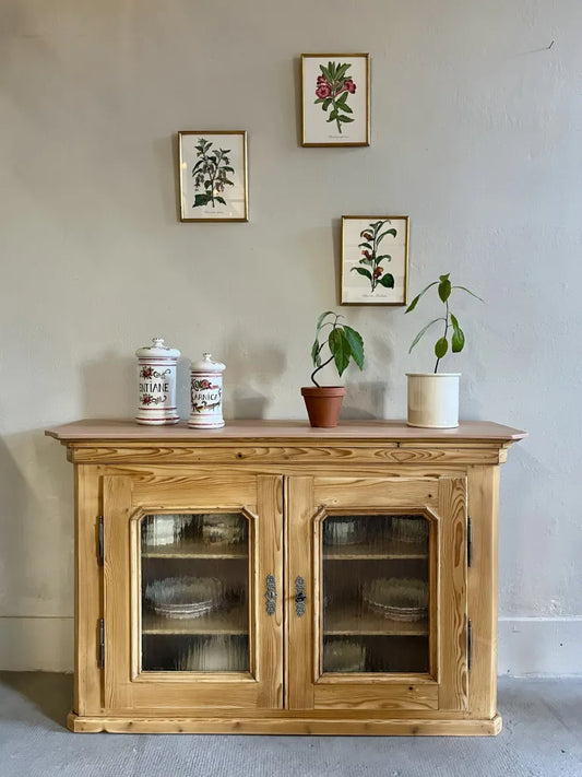 buffet portes vitrées plateau rose buffet campagne rénovation meuble Alsace