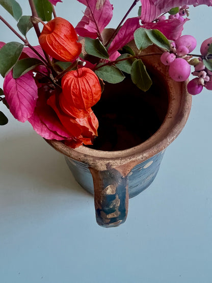 Pichet ancien émaillée bleue  Vaisselle Patine