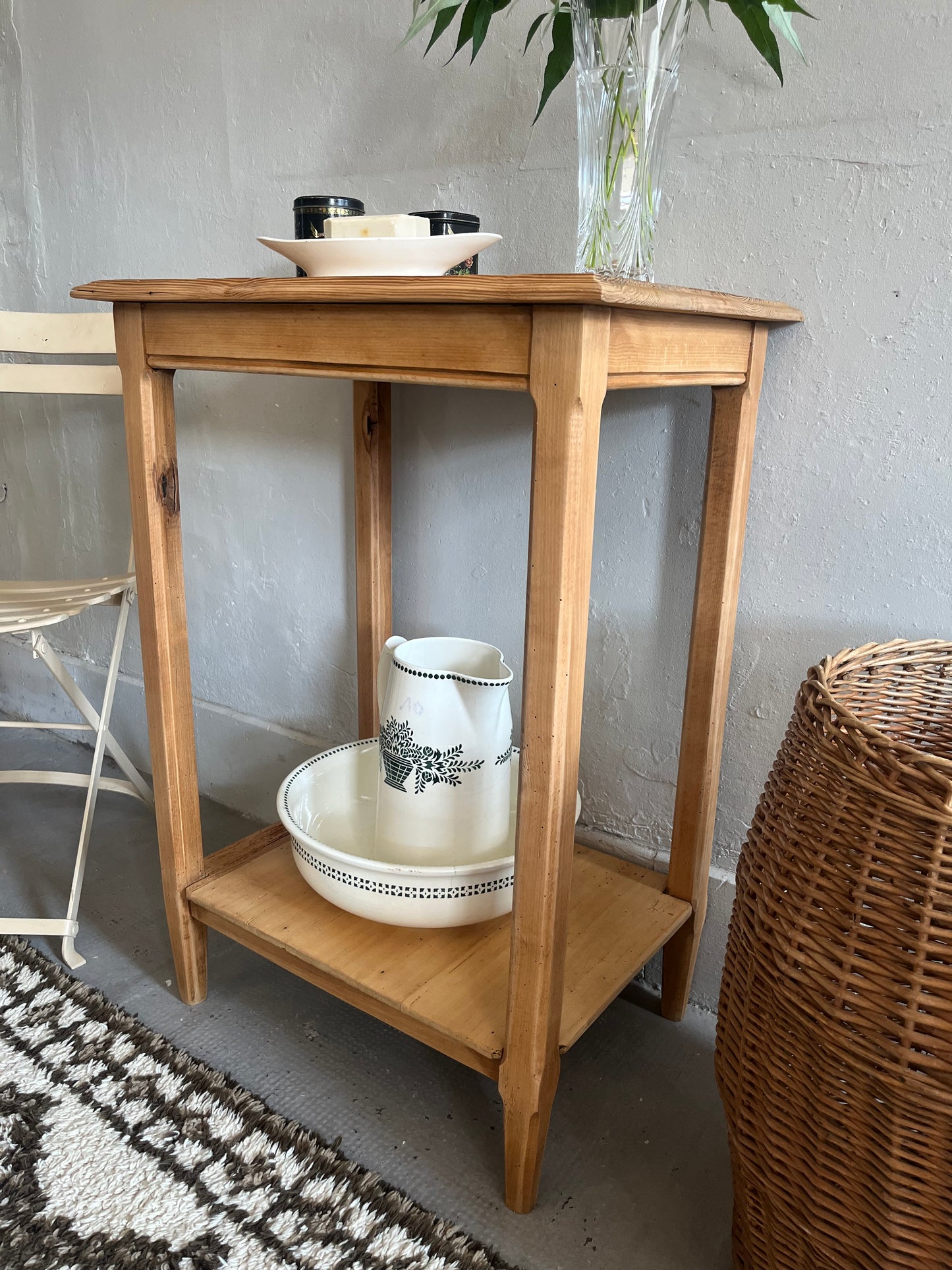 Console rénovée en bois   Patine