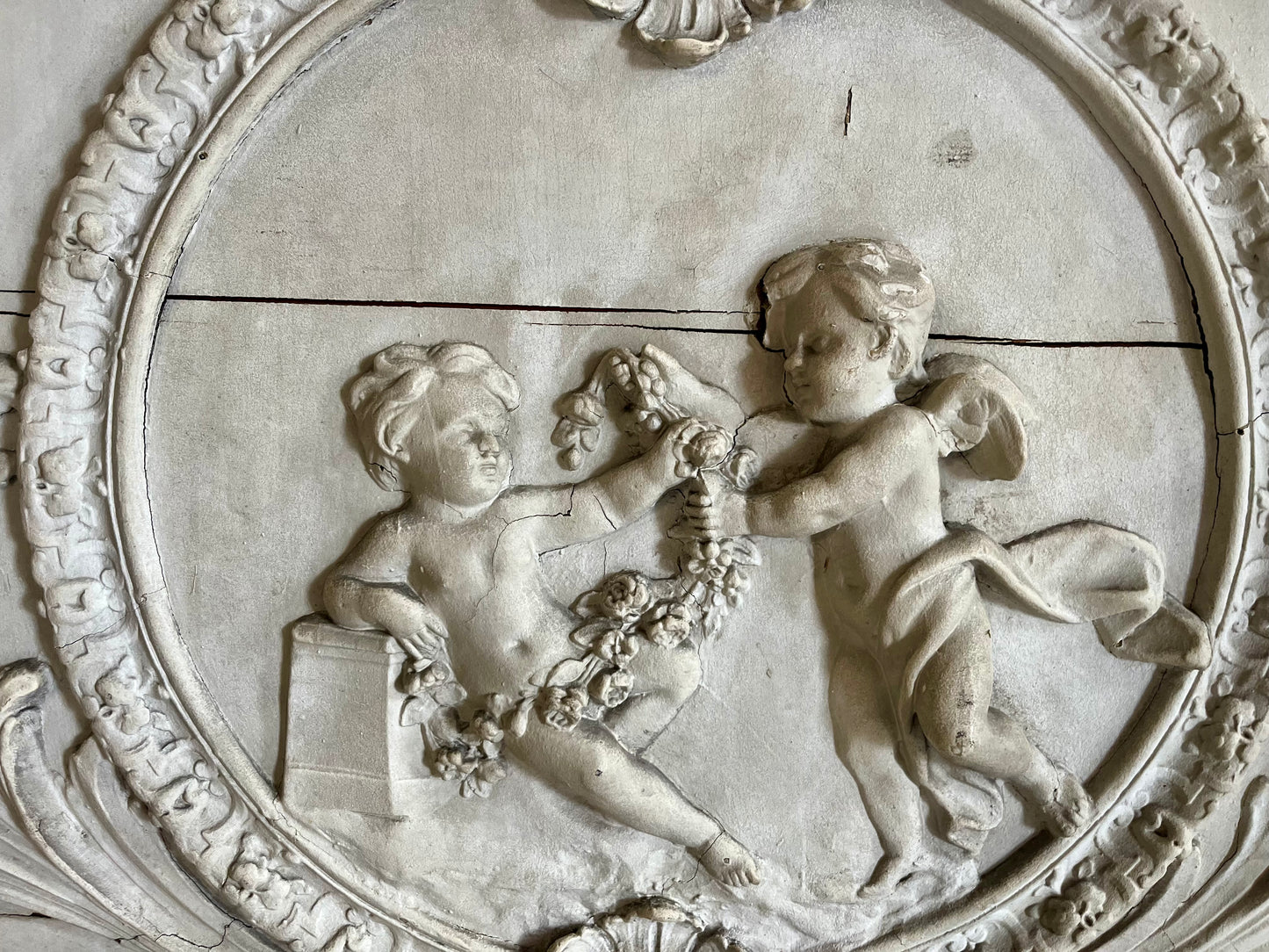 Panneau mural décoratif ancien « anges »