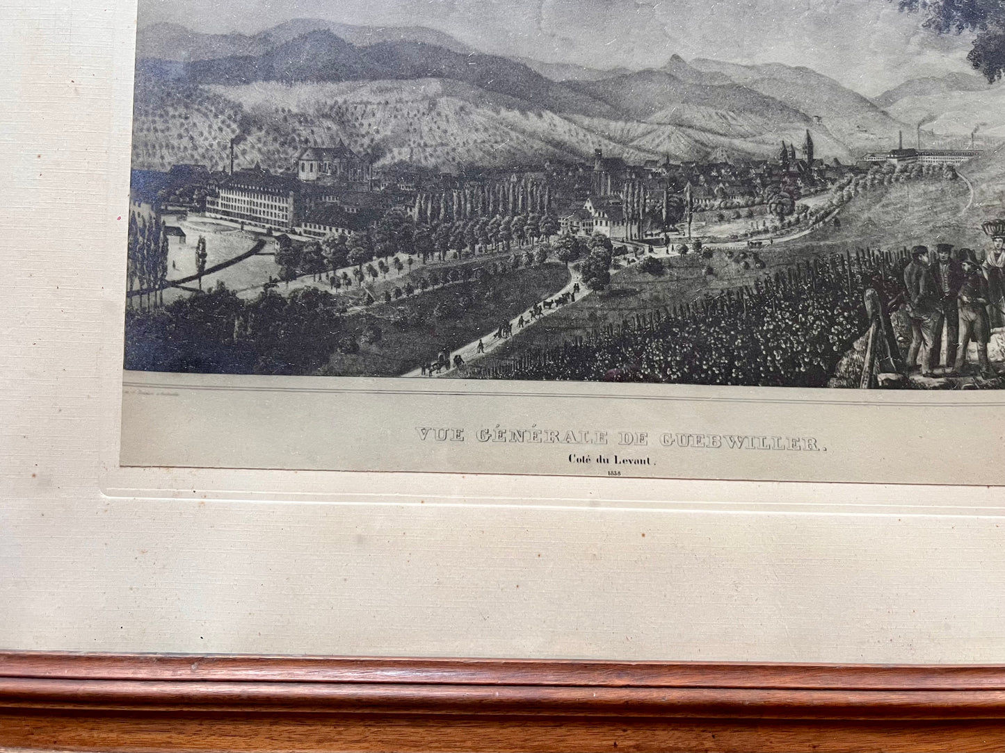 Gravure sous carde « vue générale de Guebwiller »   Patine
