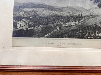 Gravure sous carde « vue générale de Guebwiller »   Patine