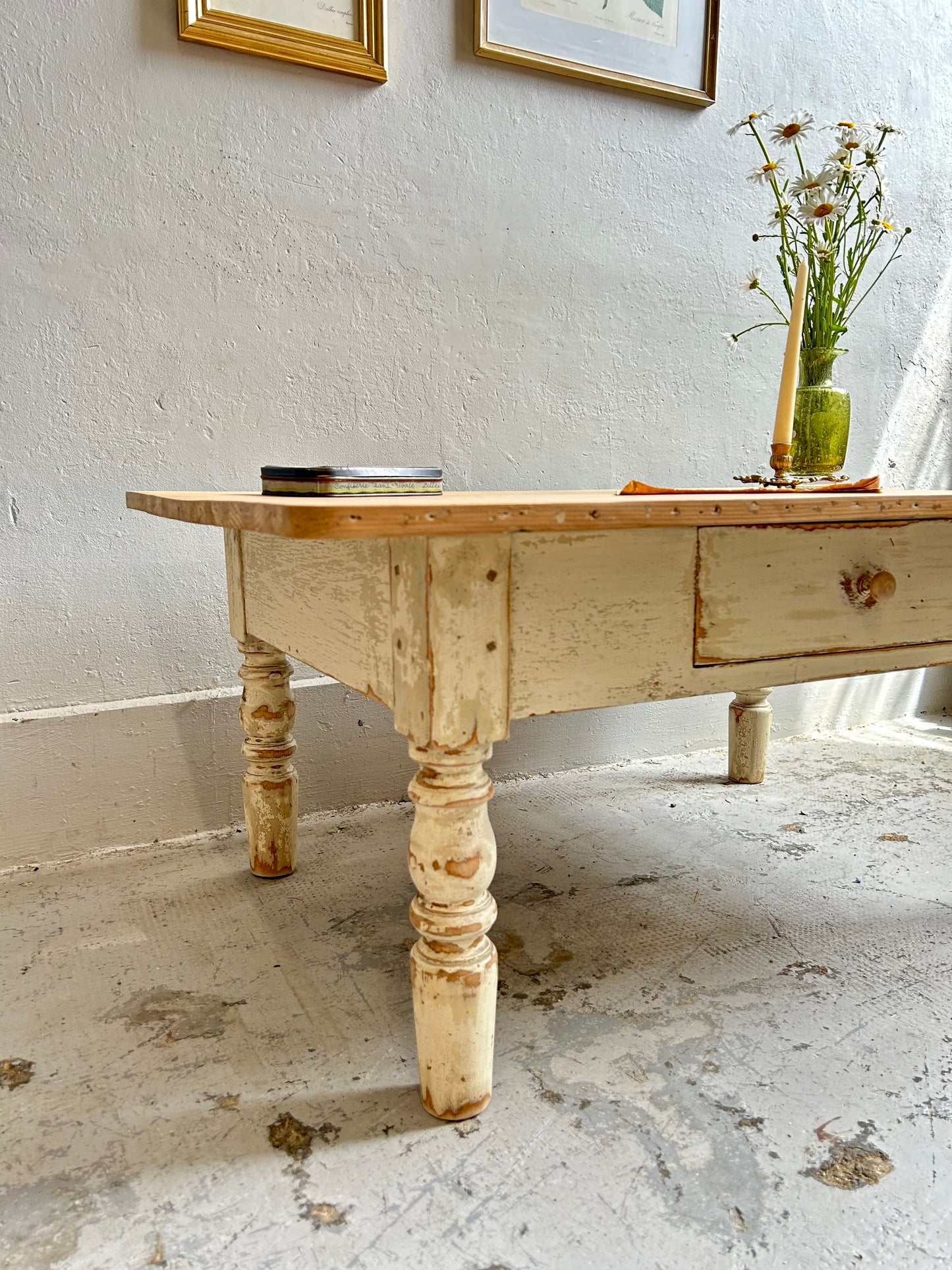 Table basse de ferme patinée